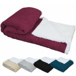 Vivezen - couverture, plaid polaire 220 x 240 cm en flanelle et sherpa ultra doux - prune