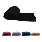 Vivezen - couverture, plaid polaire 220 x 240 cm en flanelle ultra doux - noir