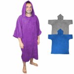 Serviette poncho de bain ou de plage - adulte - violet vivezen
