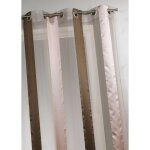 Voilage bicolore � rayures verticales vieux rose 140x260 cm