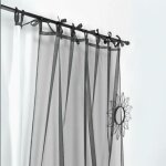 Voilage - - effet filet noir 145x300 cm