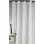 Voilage en etamine brod� ronds fils lurex brillants dor� 140x240 cm
