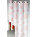 Voilage en etamine impression argent orange corail 140x240 cm