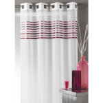 Voilage �tamine parement tiss� dans le haut vieux rose 140x260 cm