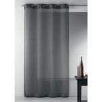 Voilage en �tamine unie et fils lurex gris anthracite 140x240 cm
