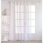Voilage grande largeur 240x240 cm sablutheo voile sabl� blanc