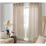 Voilage tamisant � l'aspect lin taupe 140x240 cm