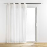 Voilage a oeillets 140 x 240 cm aspect brillant sunline blanc / or
