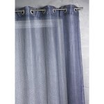Voilage en organza fantaisie - effet 'rsille' bleu 140x260 cm