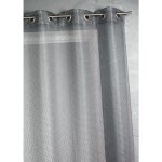 Voilage en organza fantaisie - effet 'rsille' gris clair 140x260 cm