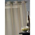 Voilage en organza fantaisie uni taupe 140x240 cm