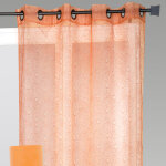 Voilage organza gribouillis et bulles brod�e terracotta 140x240 cm