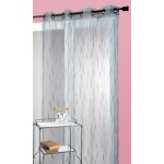 Voilage en organza gris brod� motif brindilles gris clair 140x240 cm