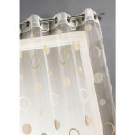 Voilage organza jacquard aux motifs cercles beige 140x240 cm