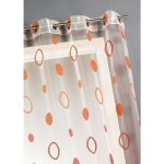 Voilage organza jacquard aux motifs cercles orange 140x240 cm