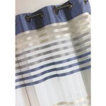 Voilage en organza ray et color bleu 140x260 cm