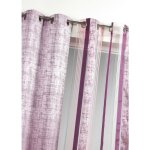 Voilage en organza avec rayures jacquard rose boudoir 140x260 cm