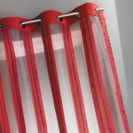 Voilage en organza rayures verticales bordeaux 140x260 cm
