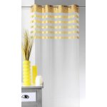 Voilage avec parement � rayures satin�es et color�es jaune 140x250 cm