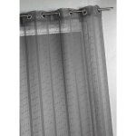 Voilage tiss� et filet� gris anthracite 140x240 cm