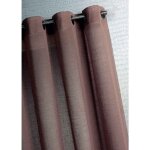 Voilage uni en �tamine taupe 140x240 cm