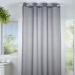 Voilage uni � oeillets 'kate' gris clair 140x240 cm