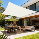 Voile d'ombrage 3. 6x3. 6m rectangulaire imperm�able � l'eau pes toile d'ombrage avec 95% de protection ...