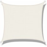 Voile d'ombrage (hdpe) rectangulaire 4 x 4m cr�me protection des rayons uv pour terrasse camping ext�rieur ...