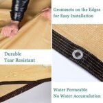 Voile d'ombrage rectangulaire beige, protection uv � 90%, convient aux pergolas, serres, jardins, piscines, ...