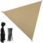 Voile d'ombrage triangulaire 3x3x3m imperm�able � l'eau pes toile d'ombrage blanc cass� avec 95% de protection ...