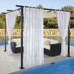Voile rideau pour gazebo 150x280 cm en polyester avec passants de ceinture pli infe'rieur fabrique' en ... Voile rideau pour gazebo 150x280 cm en polyester avec passants de ceinture pli infe'rieur fabrique' en ...