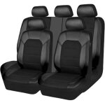 Voiture ensembles de housses si�ge, cuir imperm�able et respirant protection couvre sieges, noir