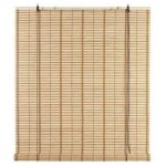 Dfl - volet en lanie'res de bambou marron clair 120x250 cm avec poulie enroulable supports bois et crochets ...
