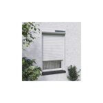Volet roulant solaire alu h 150 cm x l 150 cm blanc