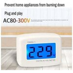 Voltm�tre lcd num�rique r�tro�clairage bleu 220v, panneau testeur tension prise ue, dm55 - 1 ac 80 - ...