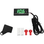 Voltm�tre universel lcd moto voltm�tre ultra mince etanche avec support gauche dc12v vert