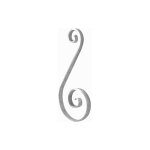 Volute en s alu 290x104 - plat 12x5 mm deco fer forge