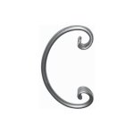Volute en c finition pattes d'oie - hauteur 220mm largeur 110mm rond �12mm - fer forg� - � souder deco ...