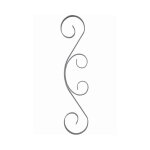 Volute double en c - hauteur 500mm largeur 100mm plat 12x3mm - fer forg� - � souder deco fer forge