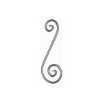 Volute en s in�gale finition patte d'oie - hauteur 360mm largeur 130mm rond �12mm - fer forg� - � souder ...