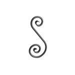 Volute en s in�gale finition ray�e - hauteur 290mm largeur 130mm rond lisse �14mm - fer forg� - � souder ...