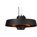 Chauffage de terrasse 2000w - suspendu - noir - lment en carbone - avec tlcommande, minuterie et ...