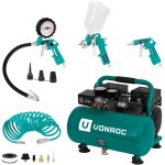 Vonroc pro ? compresseur d'air silencieux 6l ? 750w ? sans huile ? 4 outils inclus : gonfleur, soufflette, ... Vonroc pro ? compresseur d'air silencieux 6l ? 750w ? sans huile ? 4 outils inclus : gonfleur, soufflette, ...