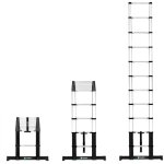 Vonroc pro �chelle t�lescopique - 3, 20 m - nouveau mod�le 2023 fermeture en douceur et barre de stabilisation ...