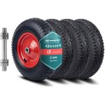 Vounot� lot de 4 roue gonflable 4. 80 / 4. 00 - 8 (400x85mm) avec chambre � air - al�sage 20mm - roulements ...