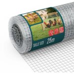 Vounot� grillage soud� galvanis� rouleau 0. 5x25m - maille 13mm fil 0. 7mm - treillis et cl�ture m�tallique ...