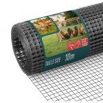 Vounot� grillage soud� plastifi� pvc rouleau 1x10m gris - maille 13mm fil 0. 8mm - treillis et cl�ture ...