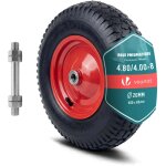 Vounot� roue de brouette gonflable 4. 80 / 4. 00 - 8 (400x85mm) avec chambre � air - al�sage 20mm - roulements ...