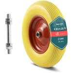 Vounot� roue de brouette increvable 4. 80 / 4. 00 - 8 (392x92mm) en pu - al�sage 20mm - roulements � ...