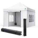 Vounot� tonnelle de jardin renforc�e 3x3m pliable avec 4 parois et sac de transport � roulette - imperm�able ...